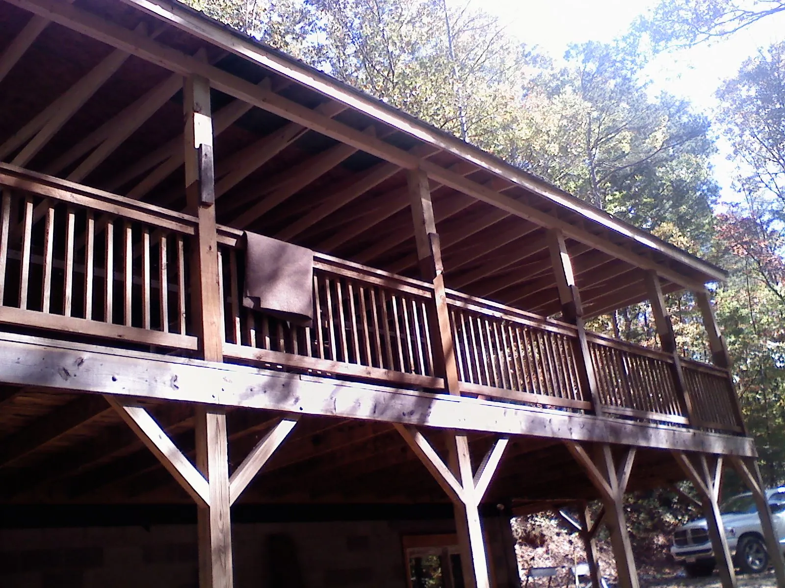 Timber framing under a new elevated porch and deck — Roof Leak Repair in Cisco by Roofing Brothers